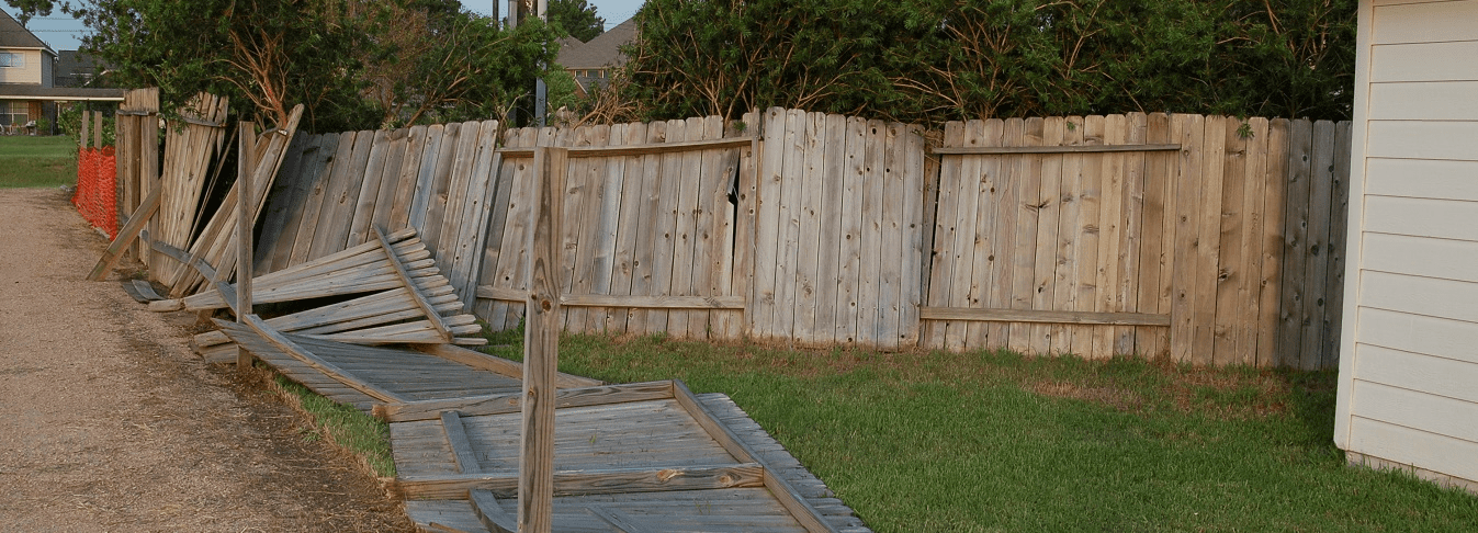 storm damage fence